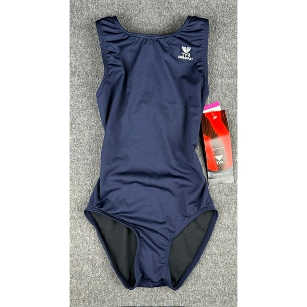 TYR Durafast Elite Maxfit Swimsuit Womens 26 Navy Blue One Piece MDUS7A NWT